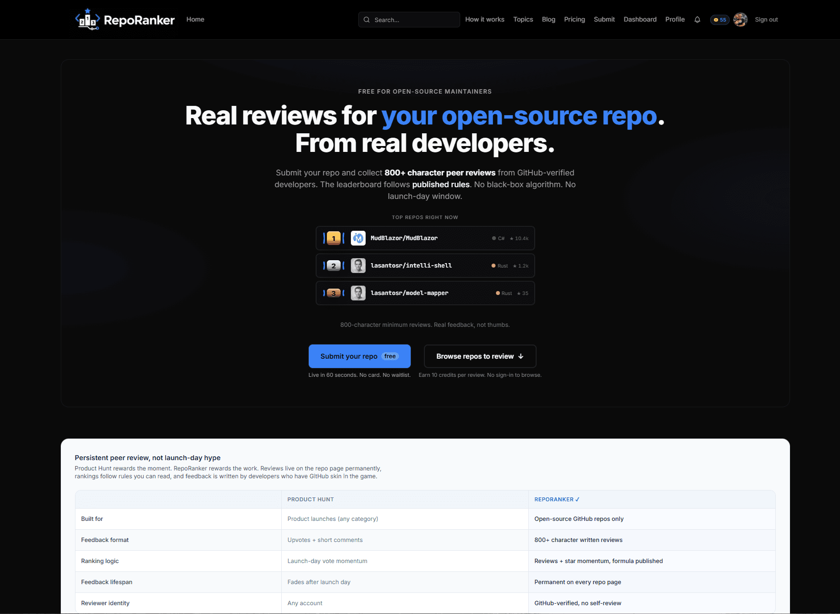RepoRanker screenshot 1