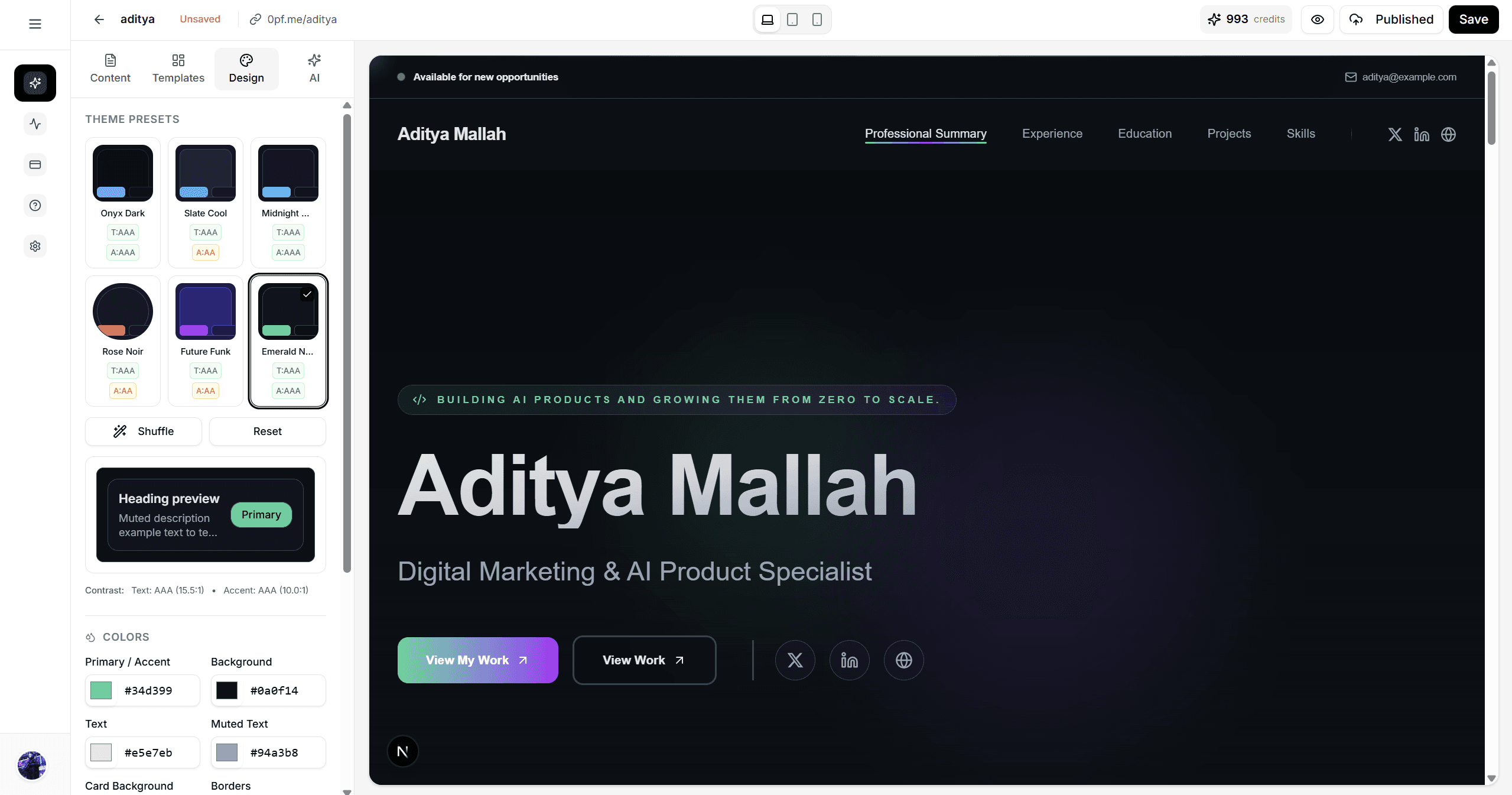 0Portfolio screenshot 1