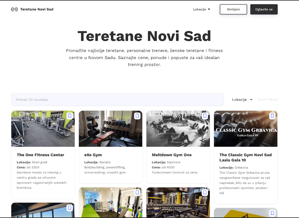 Teretane Novi Sad screenshot 1