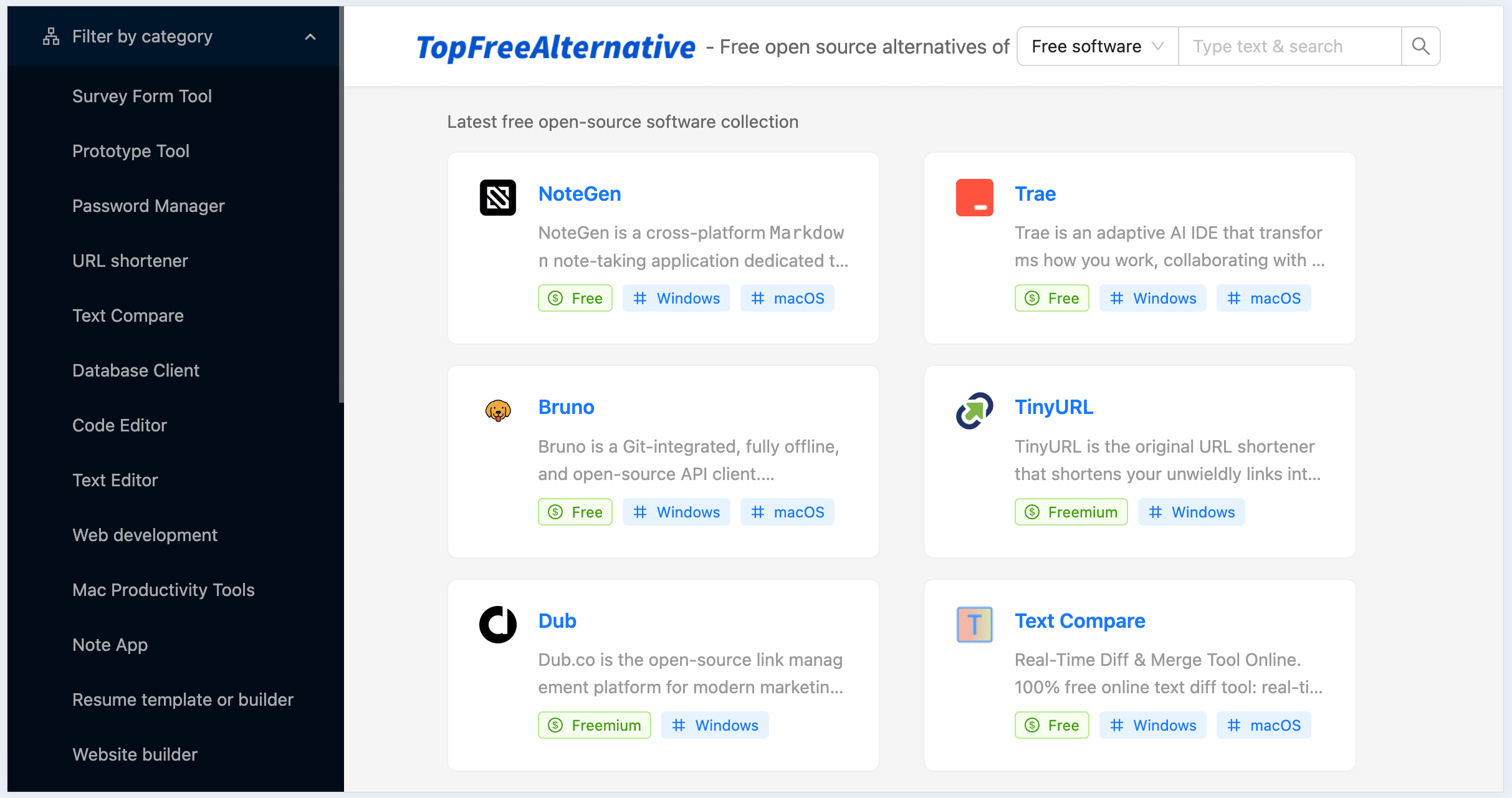 TopFreeAlternative screenshot 1
