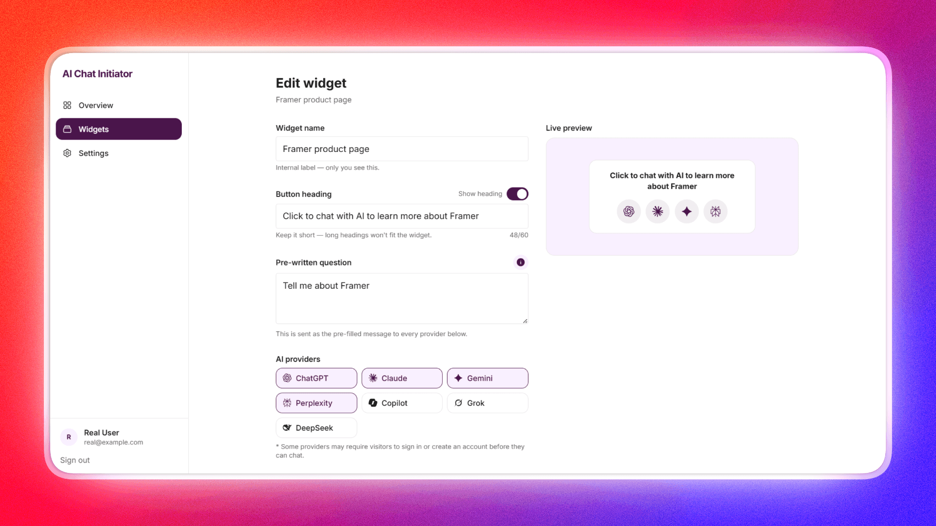AI Chat Initiator screenshot 1