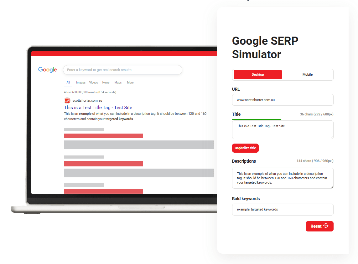 SERP Preview Simulator screenshot 1