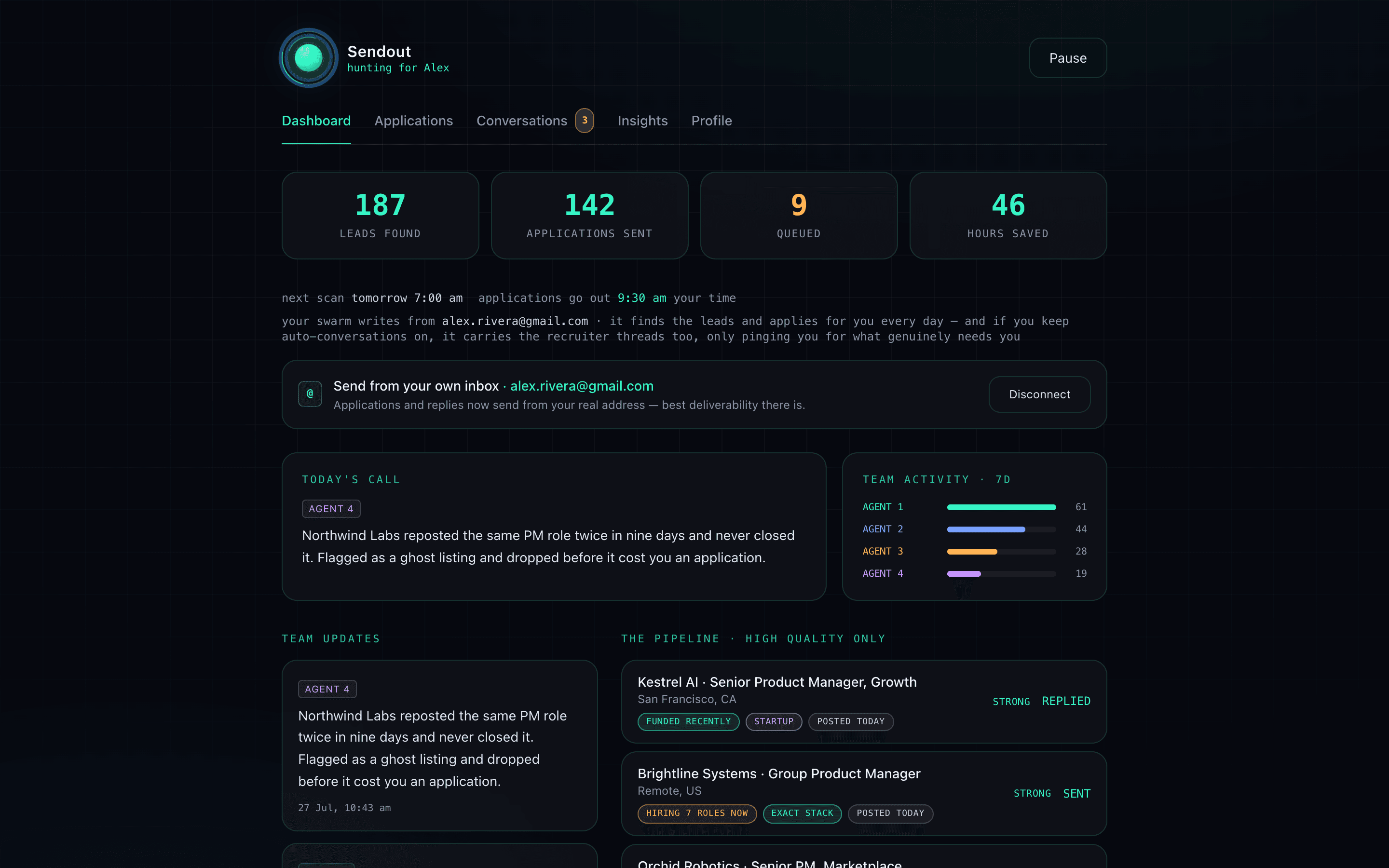 Sendout screenshot 1