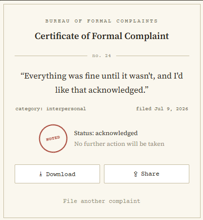 Complaint Box screenshot 1