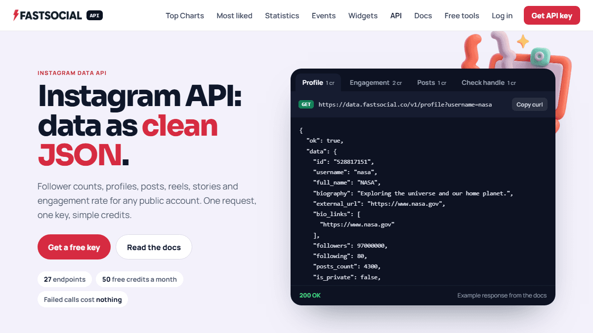 FastSocial Instagram Data API screenshot 1