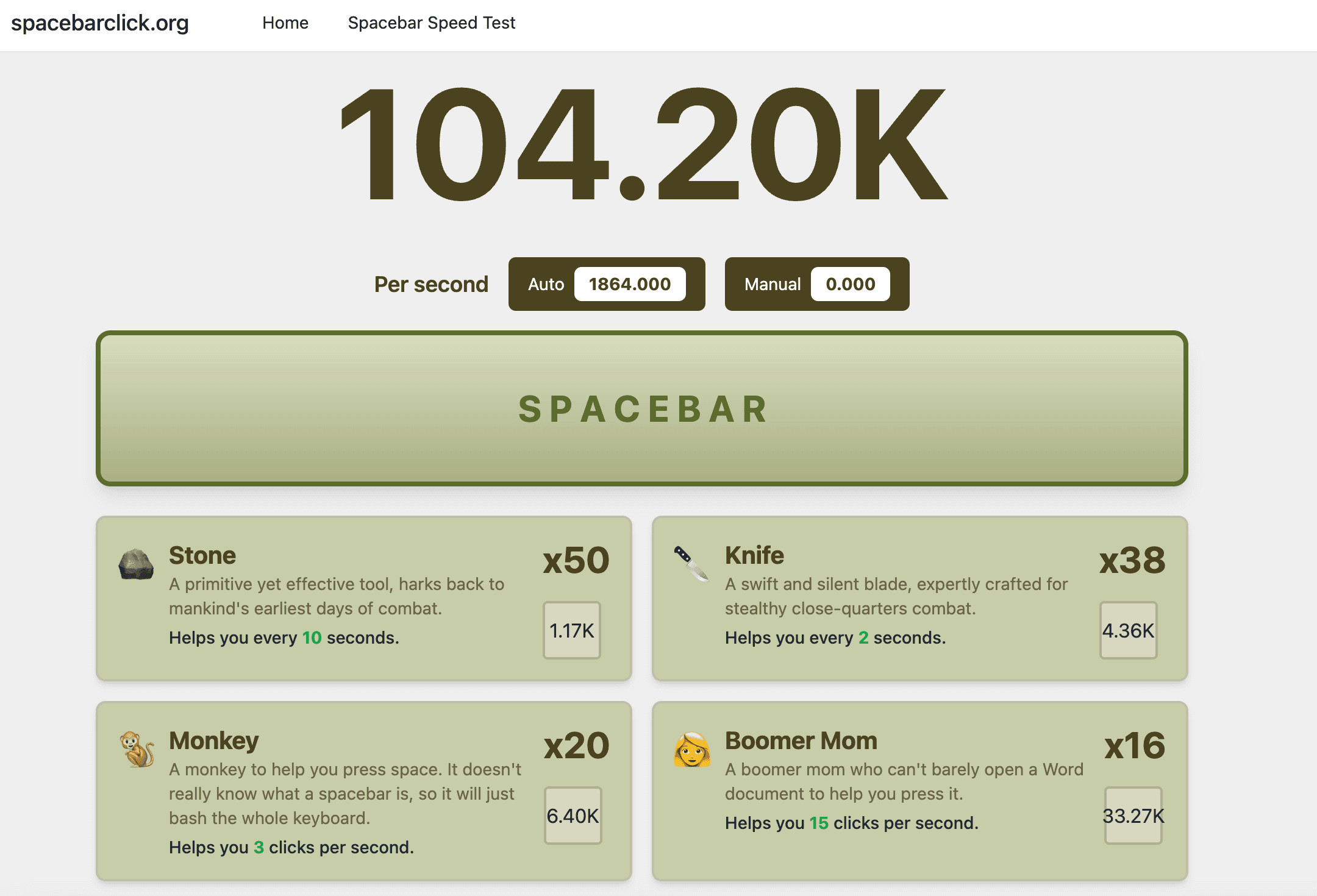 SPACEBAR CLICKER screenshot 1