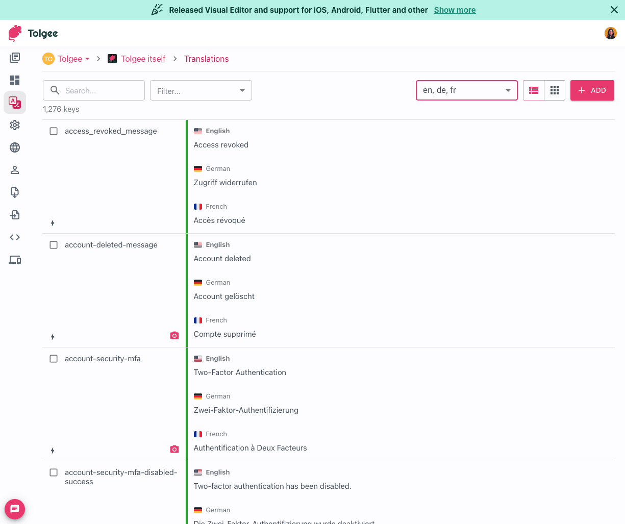 Tolgee screenshot 1