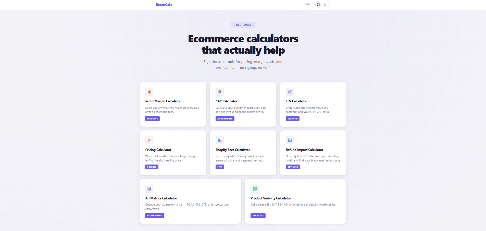 EcomCalc screenshot 1