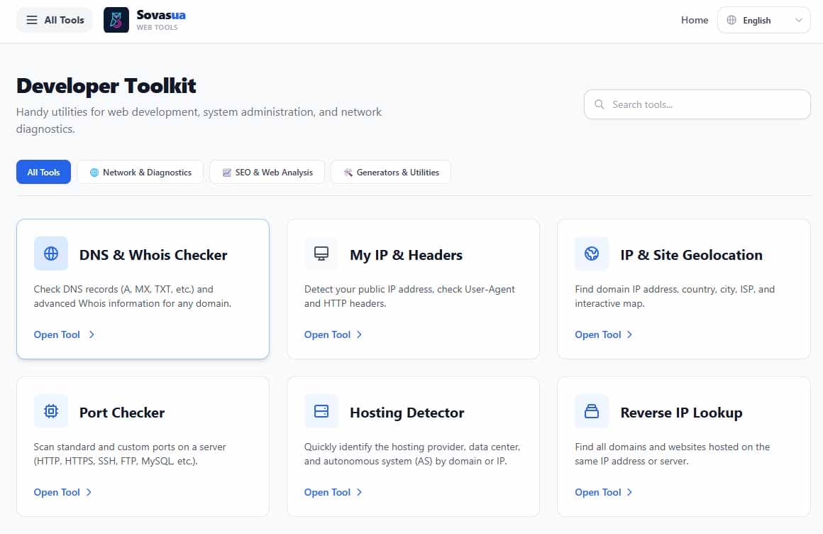 SovasUA Free Developer Tools screenshot 1