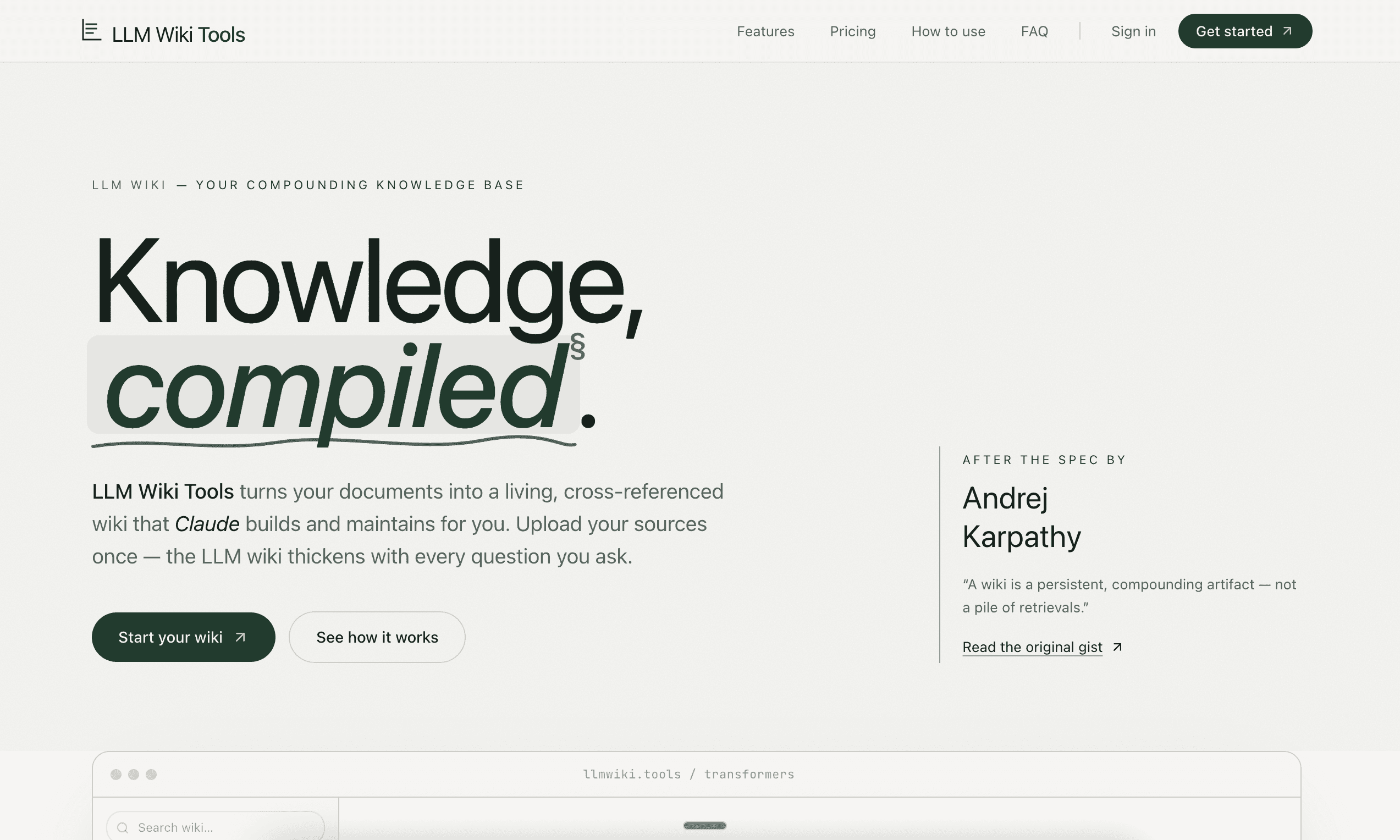 LLM Wiki Tools screenshot 1