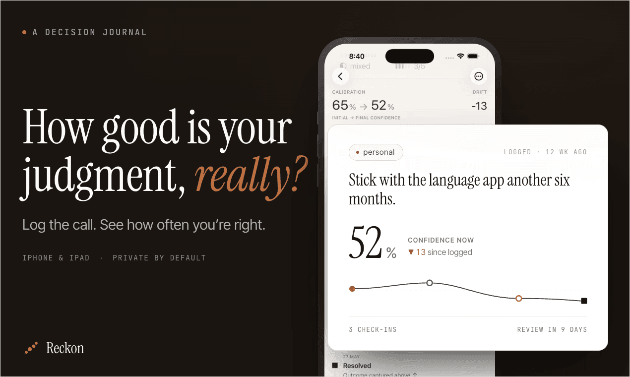 Reckon: Decision Journal screenshot 1