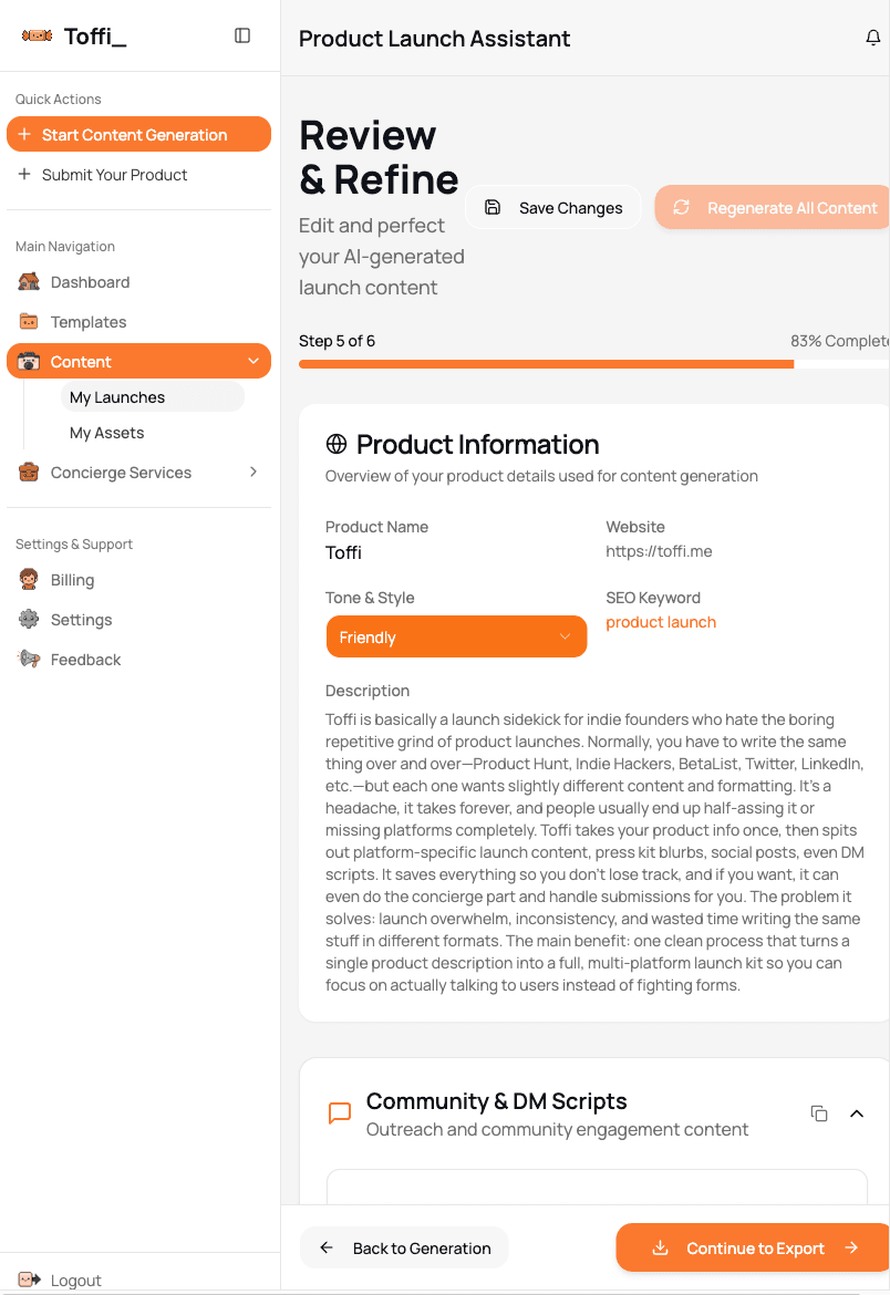 Toffi screenshot 1