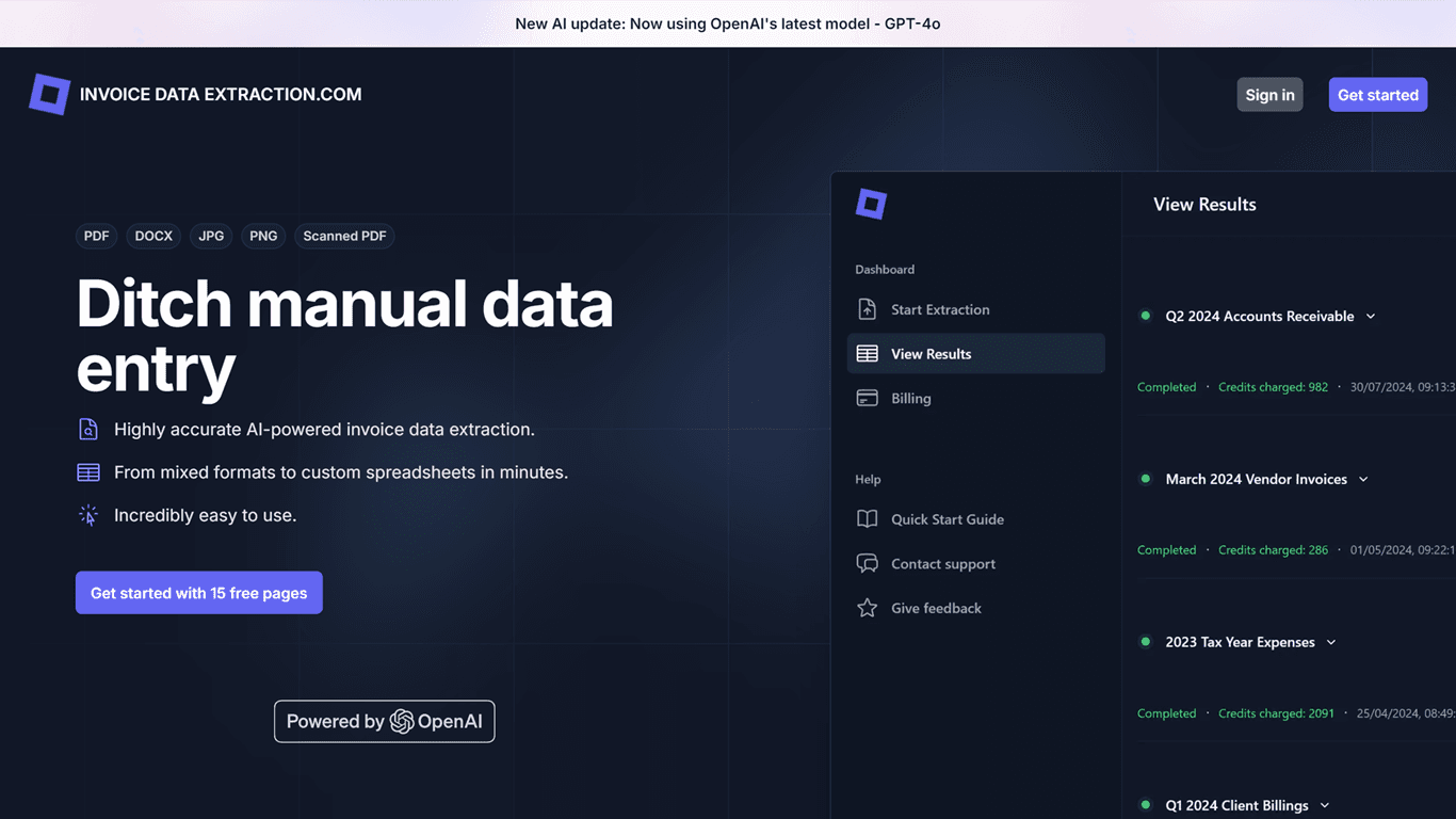 Invoice Data Extraction screenshot 1