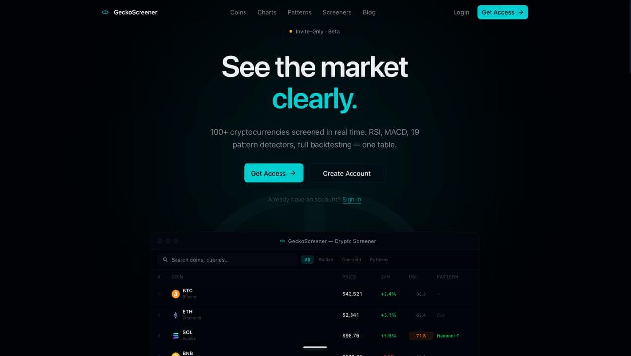 Geckoscreener screenshot 1
