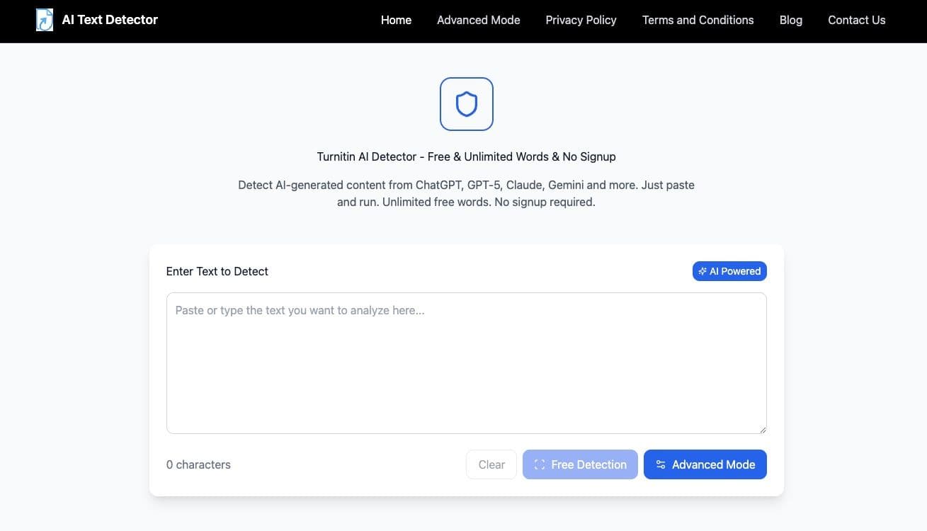 Turnitin AI Detector screenshot 1