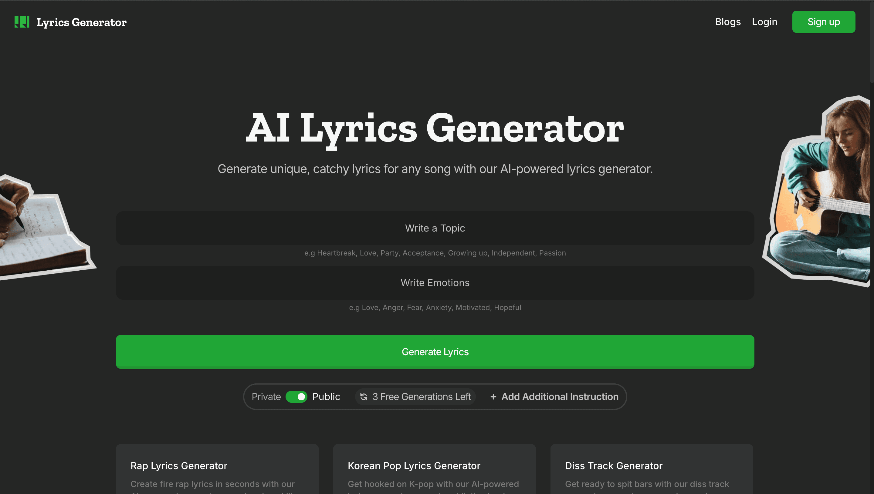 Lyrics Generator screenshot 1