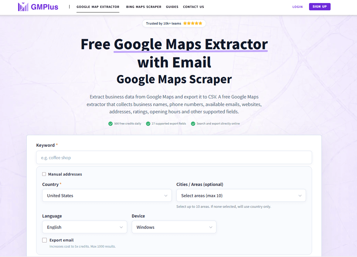 Free Google Maps Extractor - GMPlus screenshot 1