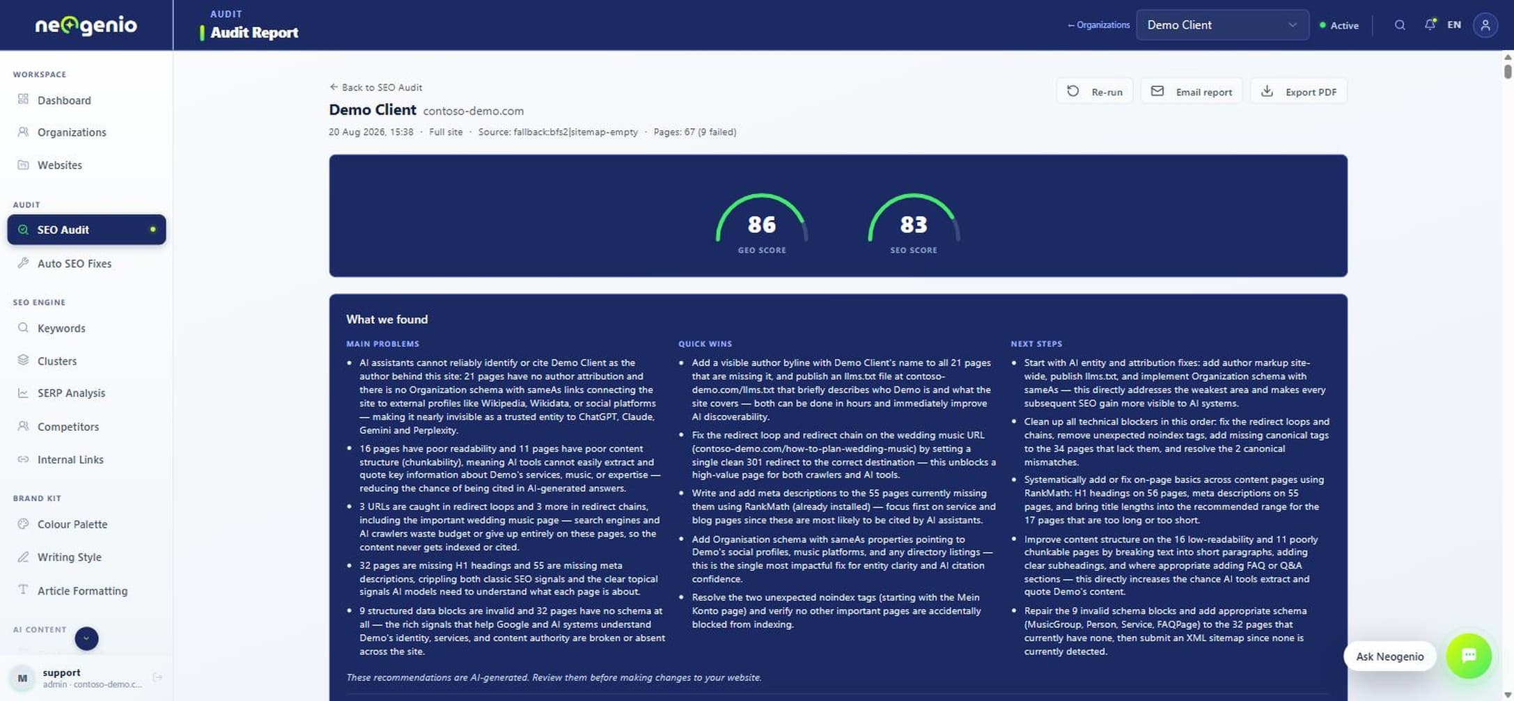 Neogenio SEO AI Engine screenshot 1