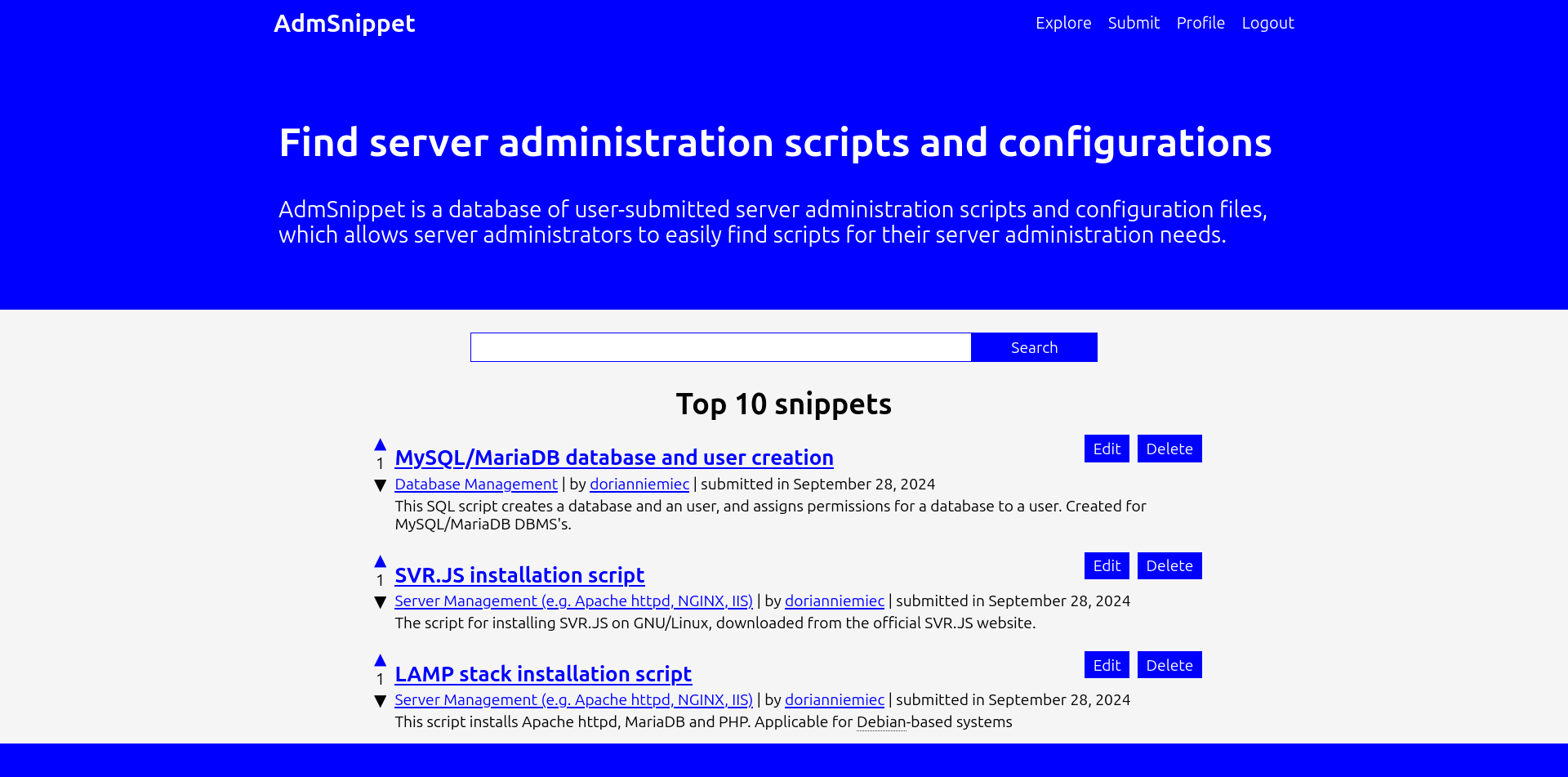 AdmSnippet screenshot 1