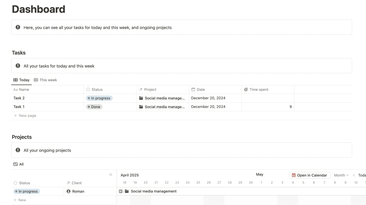 Freelance Copilot Notion System screenshot 1