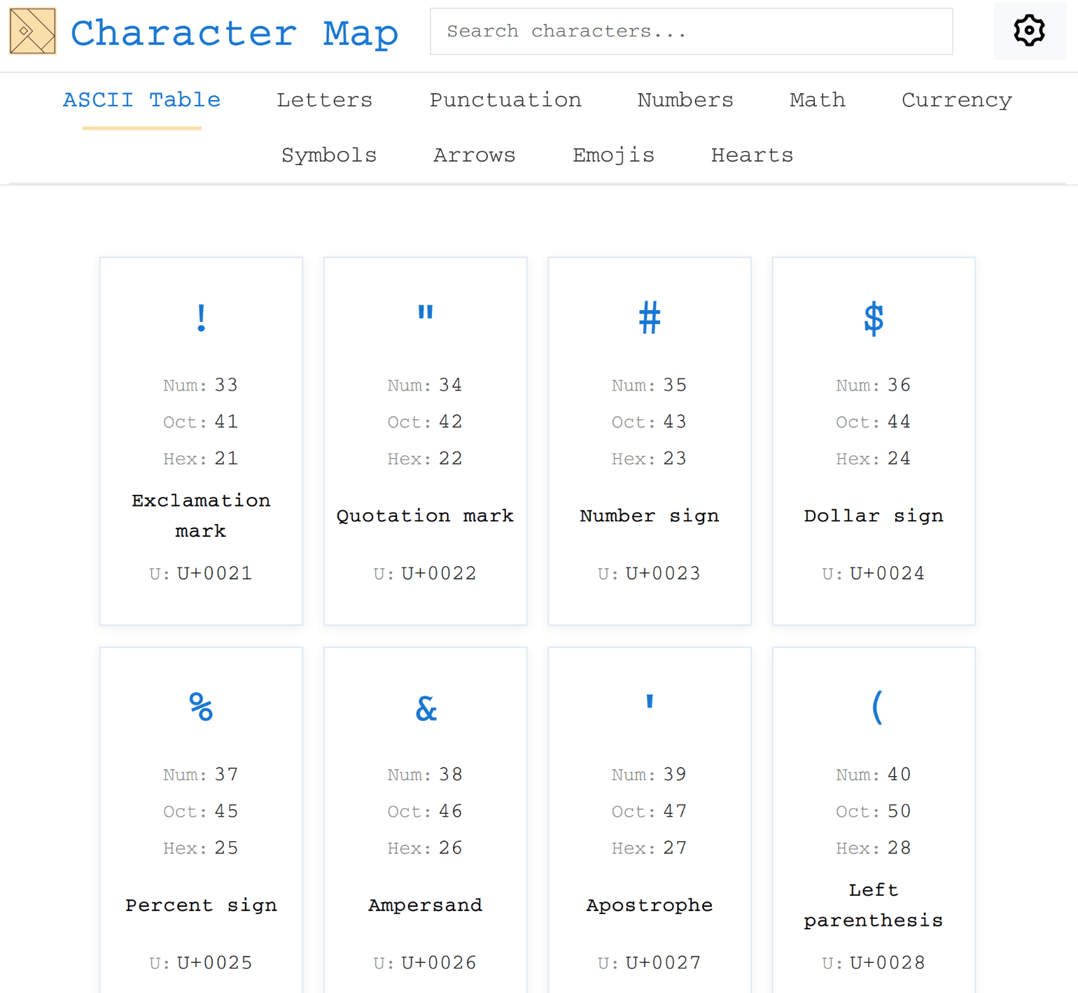 Character Map screenshot 1