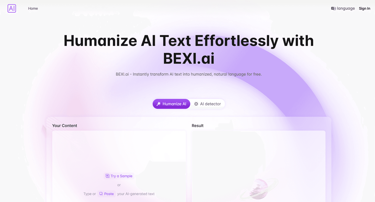 Bexi.ai: Free AI Humanizer and AI Detect screenshot 1