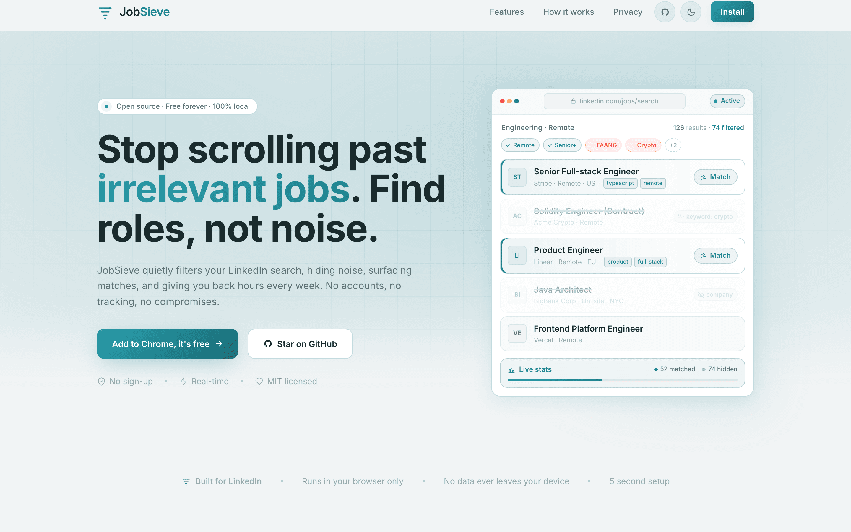 JobSieve screenshot 1