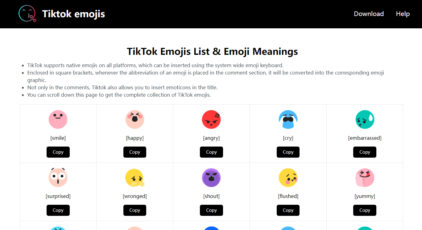 TikTok Emojis screenshot 1