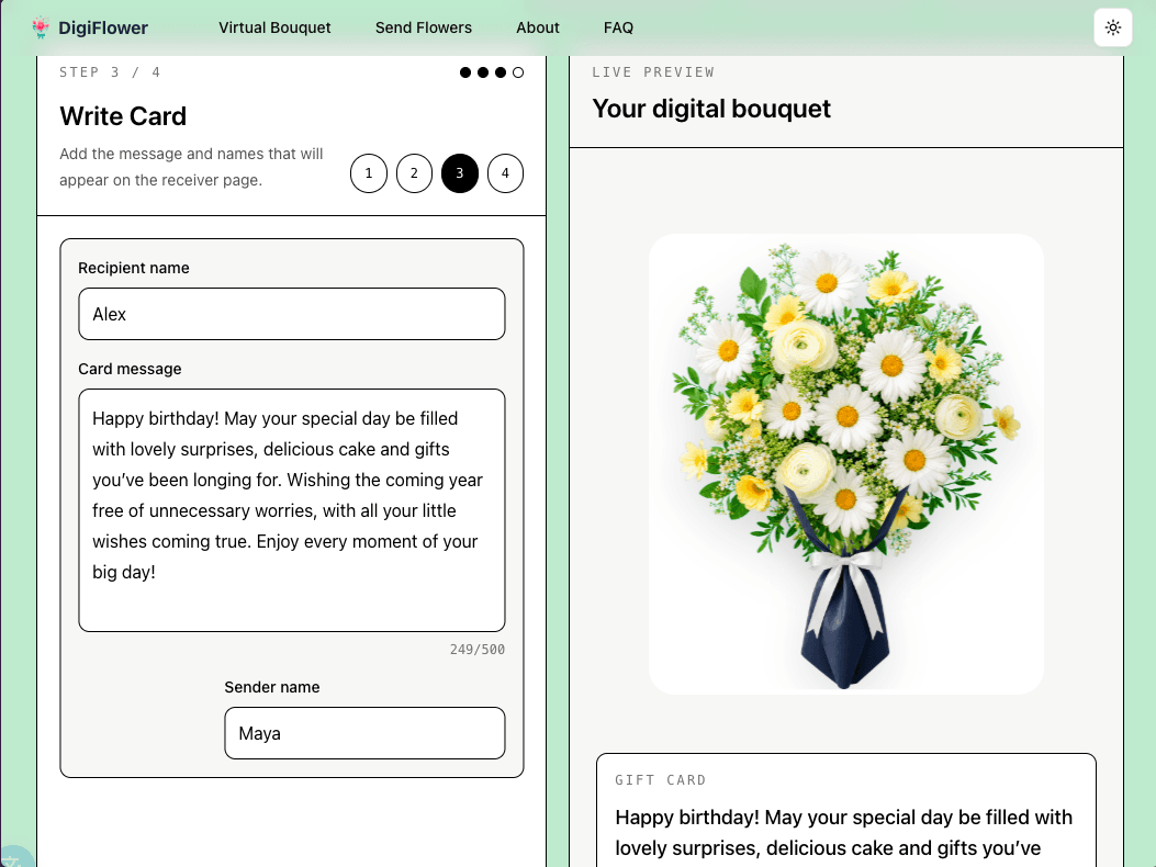 Digital Flower Bouquet screenshot 1