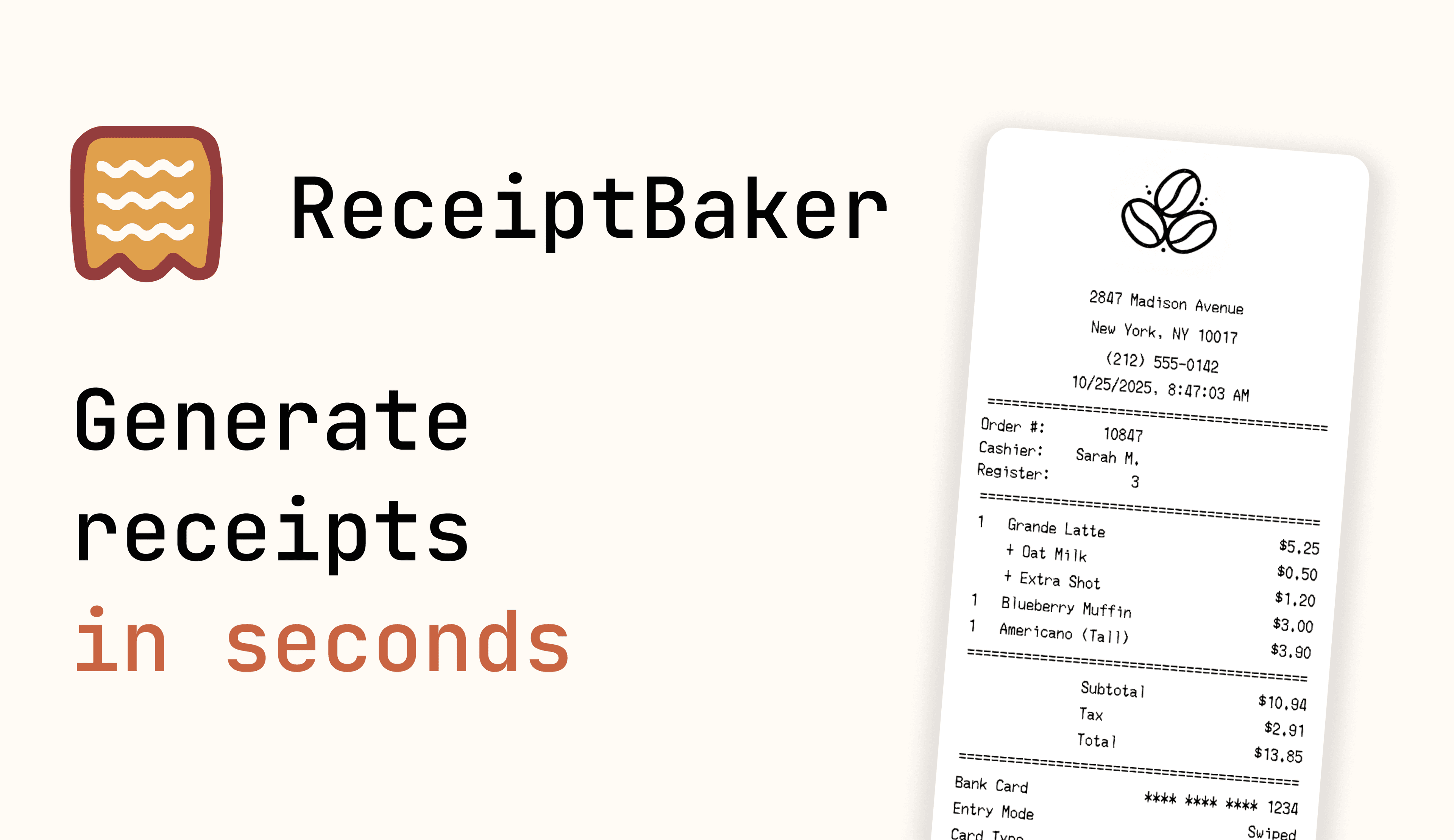 Receipt Baker screenshot 1