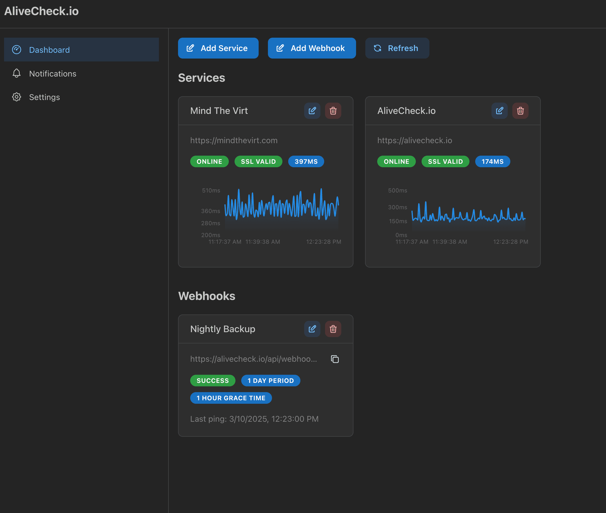 AliveCheck.io screenshot 1