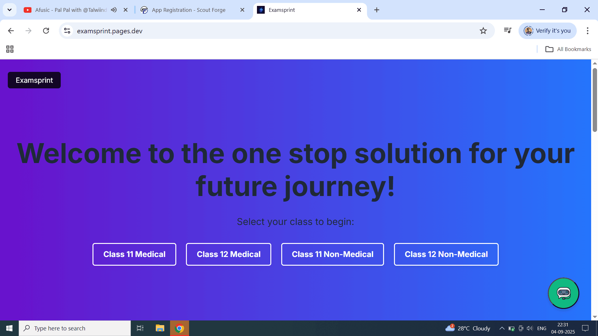 Examsprint screenshot 1