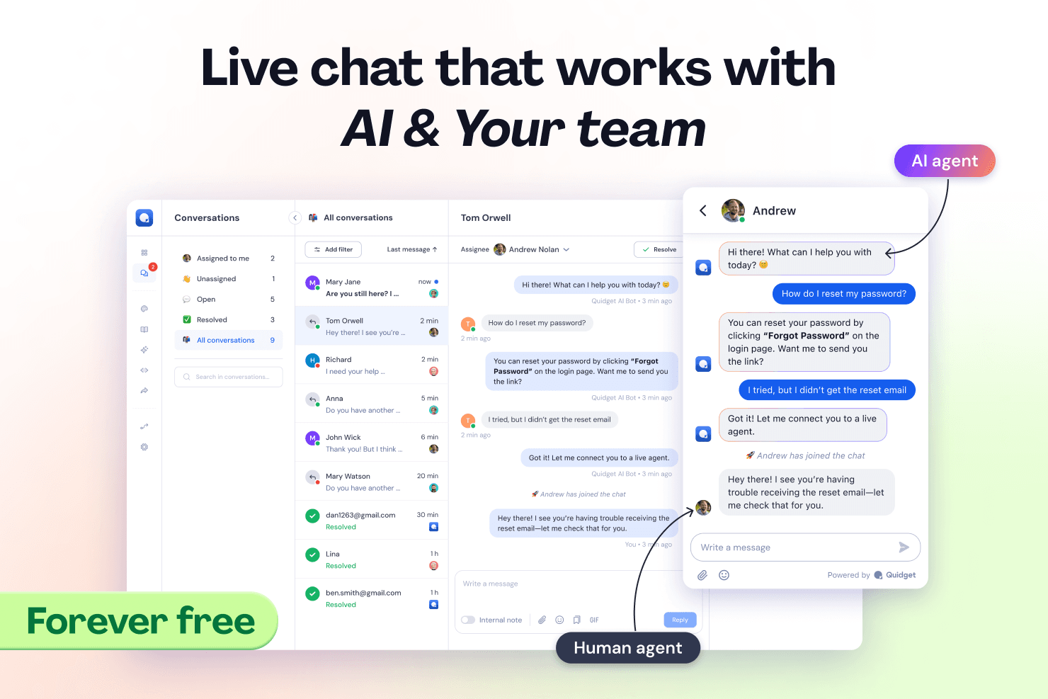 Quidget Live Chat screenshot 1