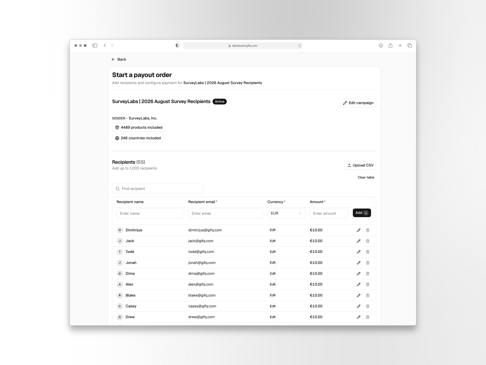 GIFQ - Send Digital Payouts Globally screenshot 1