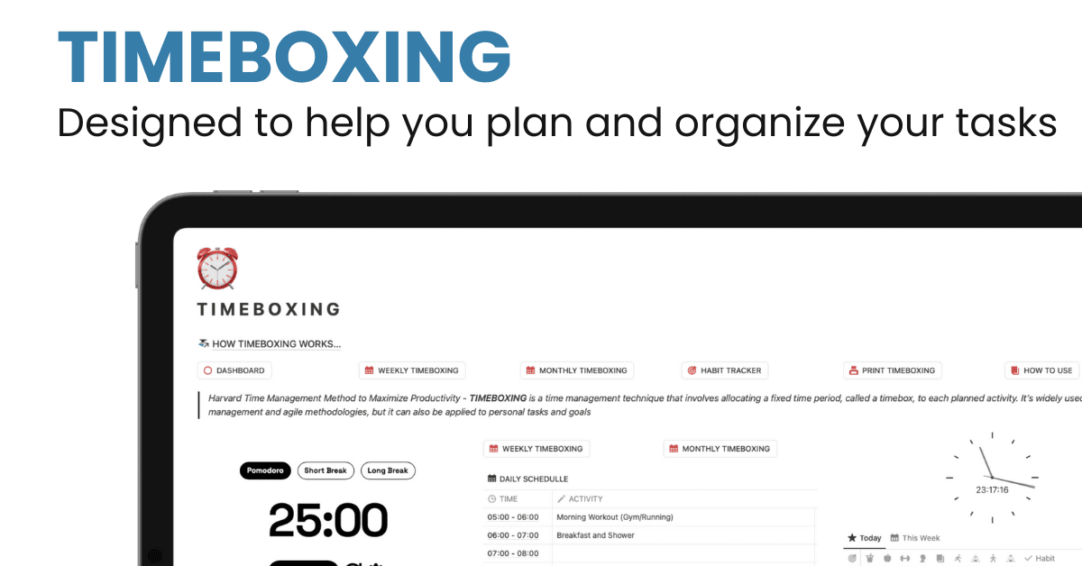 Timeboxing screenshot 1
