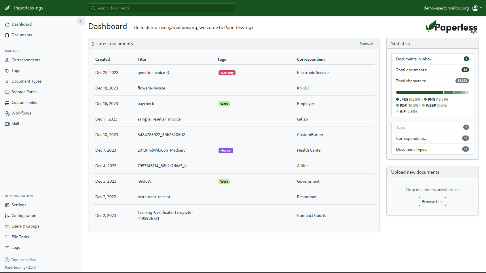 Paperless-home screenshot 1