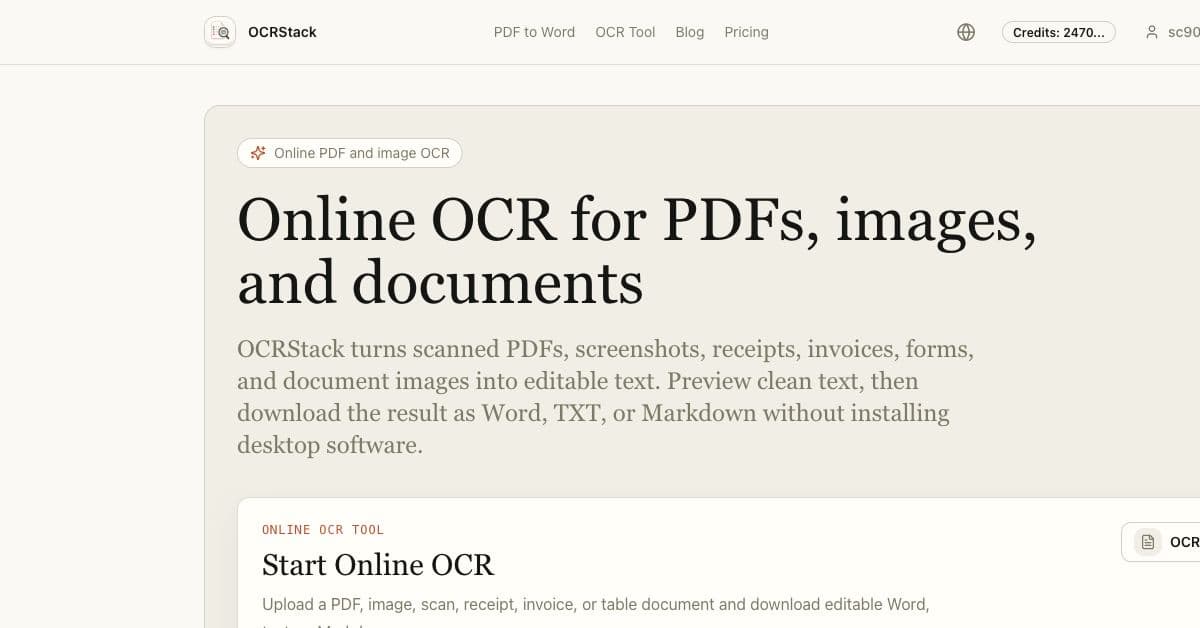 OCRStack screenshot 1