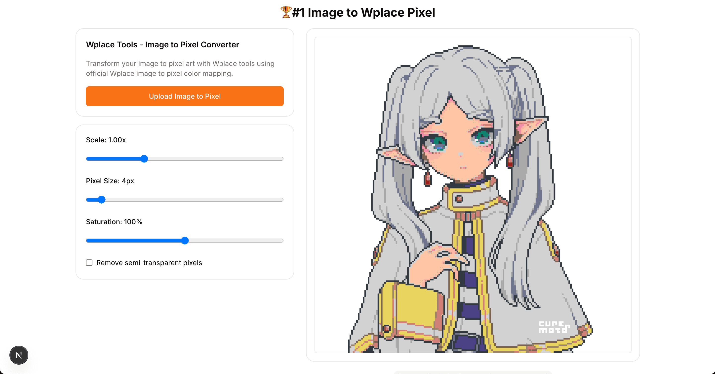 Wplace Pixel Art Tool | Best Pixel Art Converter for Wplace screenshot 1