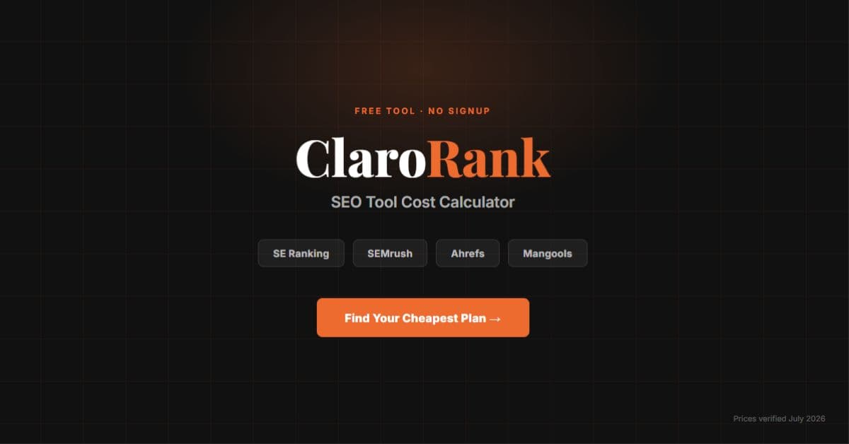 SEO Pricing Comparison Tool screenshot 1