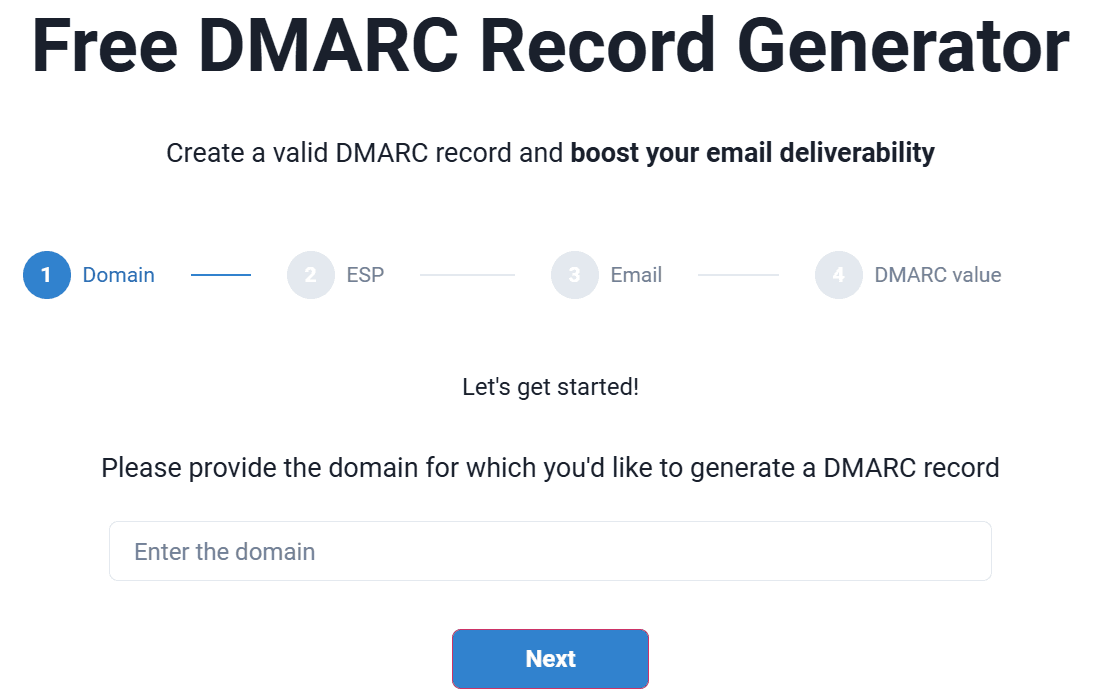 Free DMARC generator screenshot 1