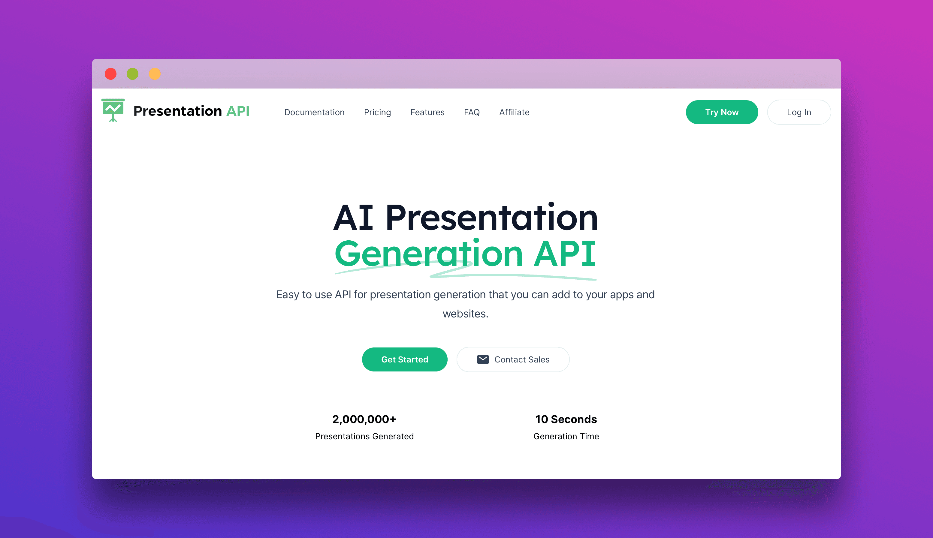 Presentation API screenshot 1