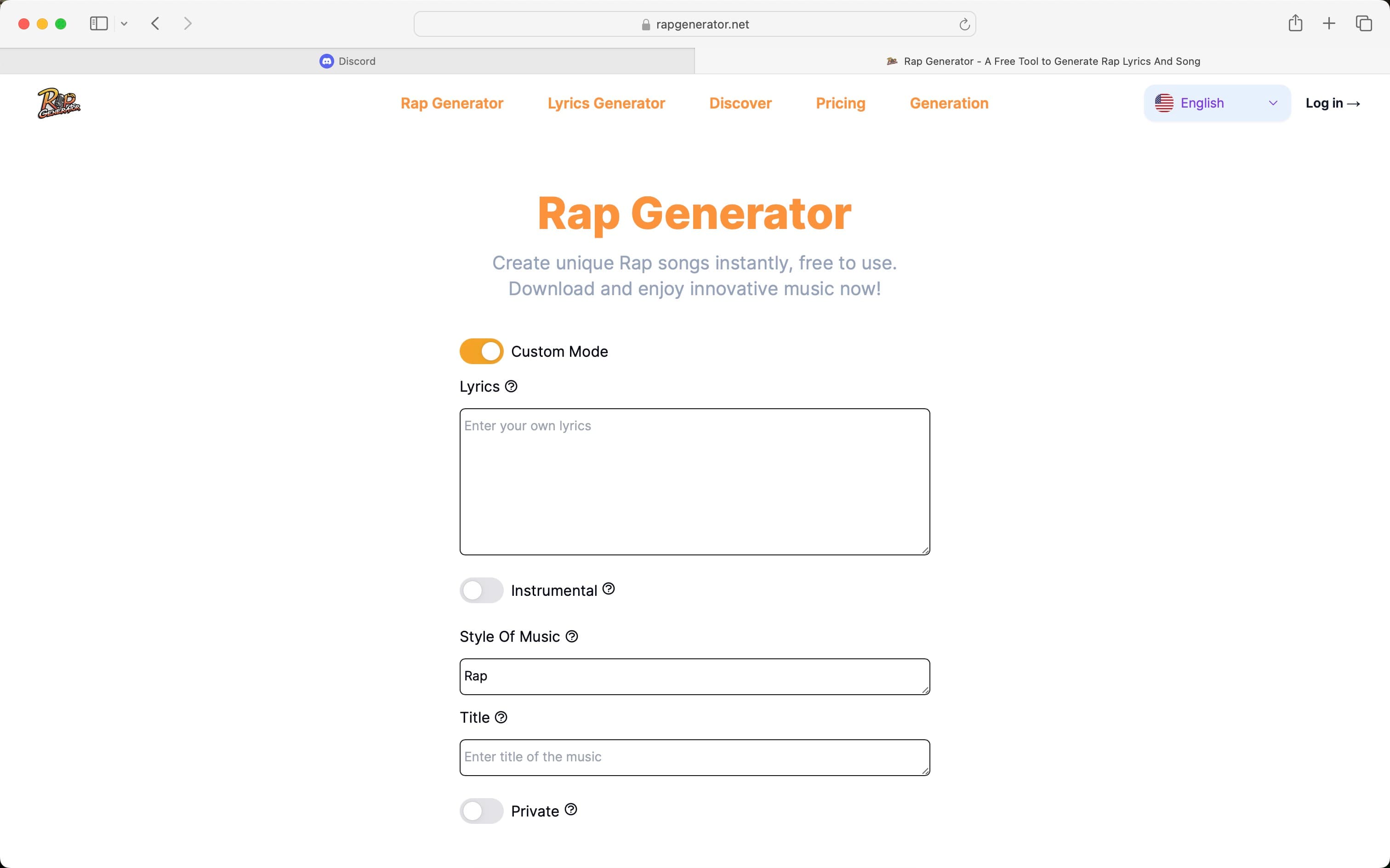 Rap Generator screenshot 1