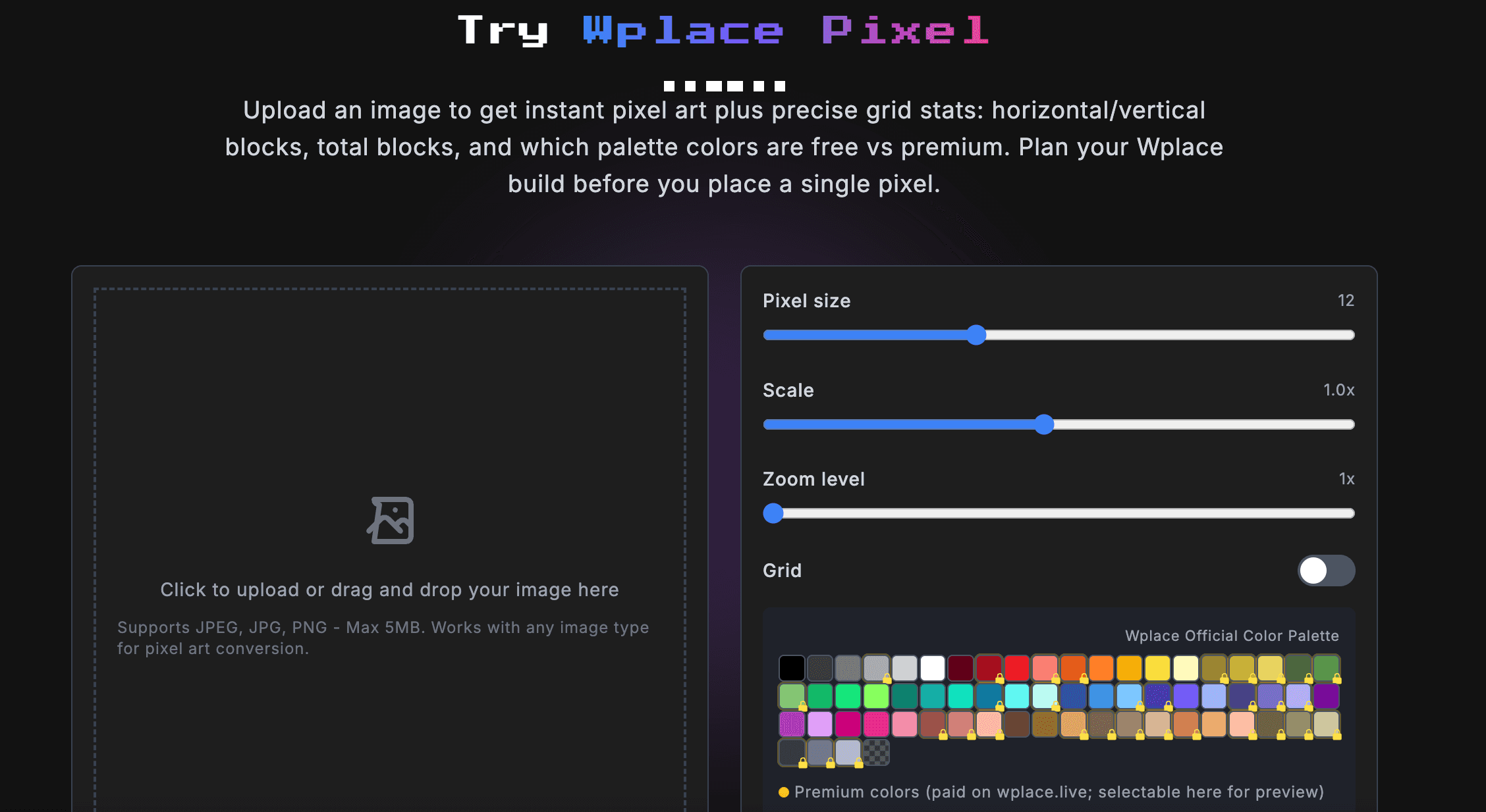 wplace pixel converter screenshot 1