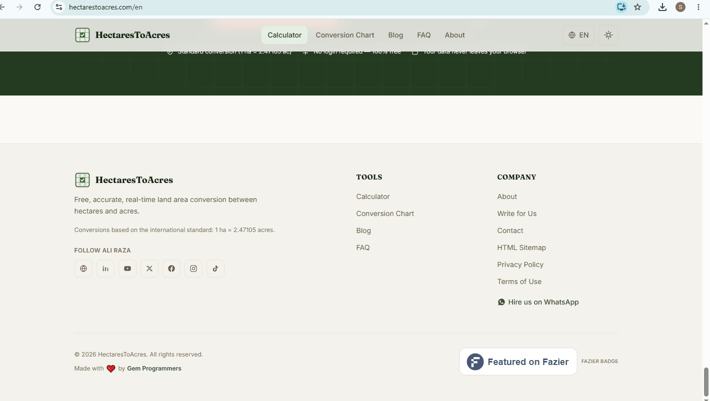 Hectares to acres screenshot 1