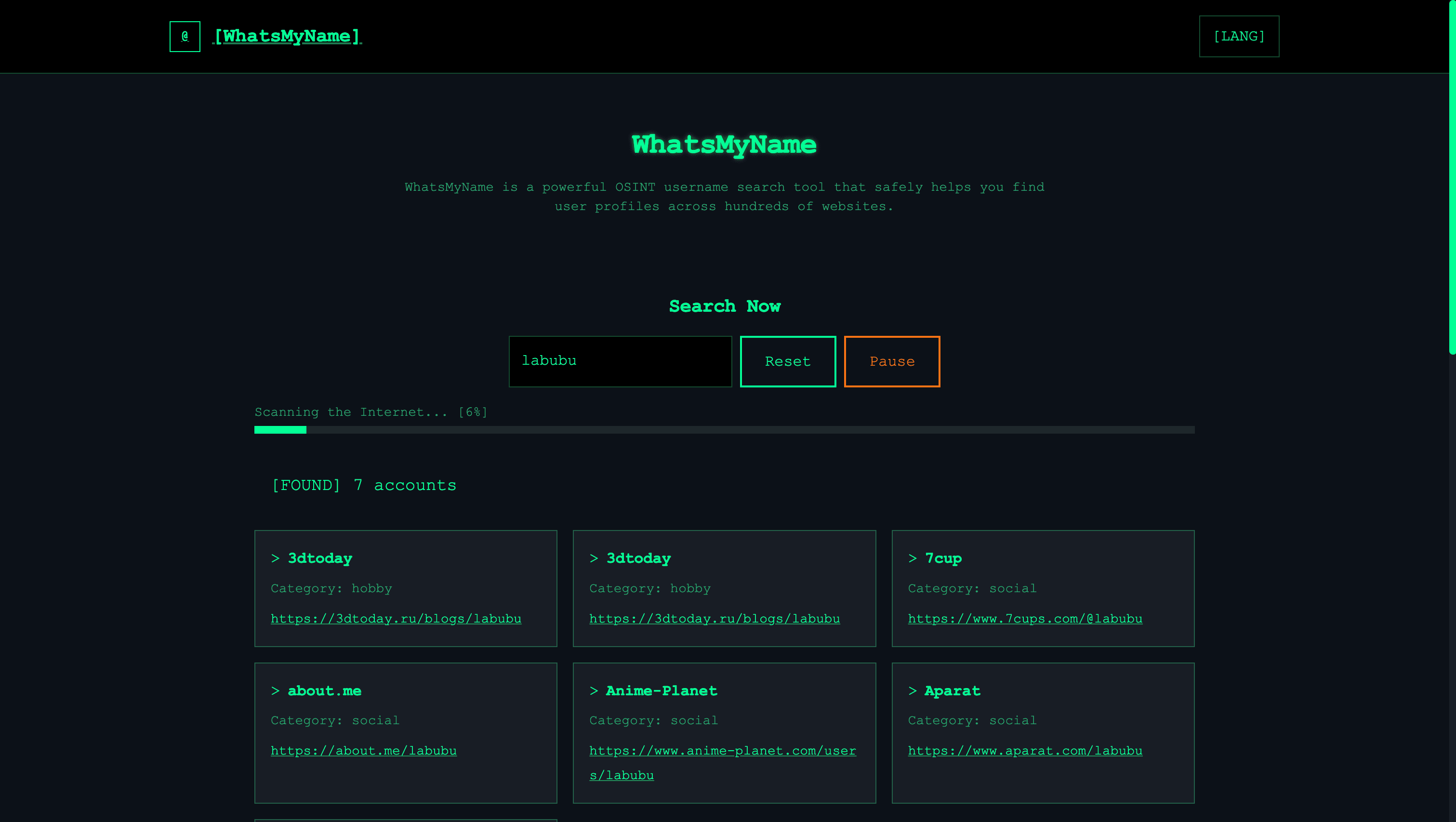 WhatsMyName App screenshot 1