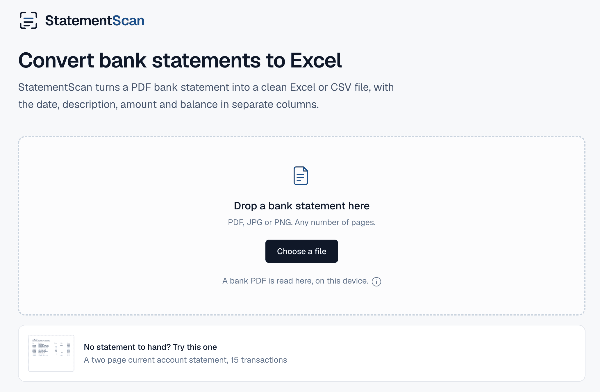 StatementScan — Convert Bank Statements  screenshot 1
