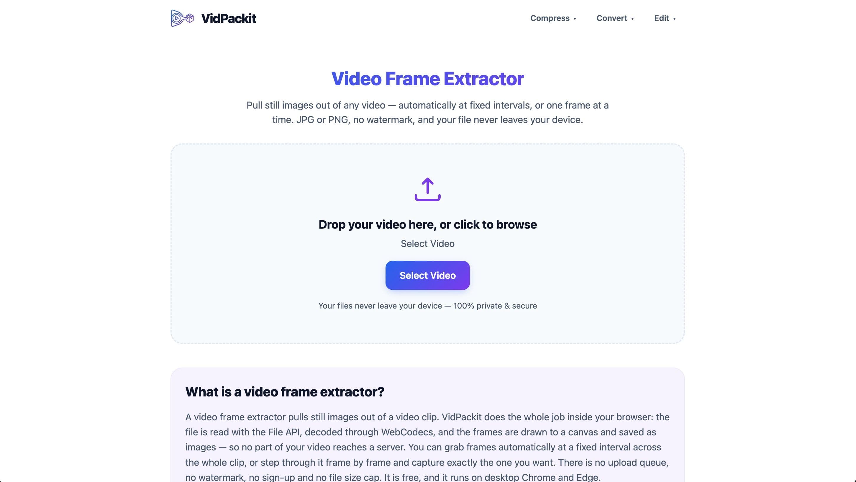 Video Compressor — VidPackit screenshot 1
