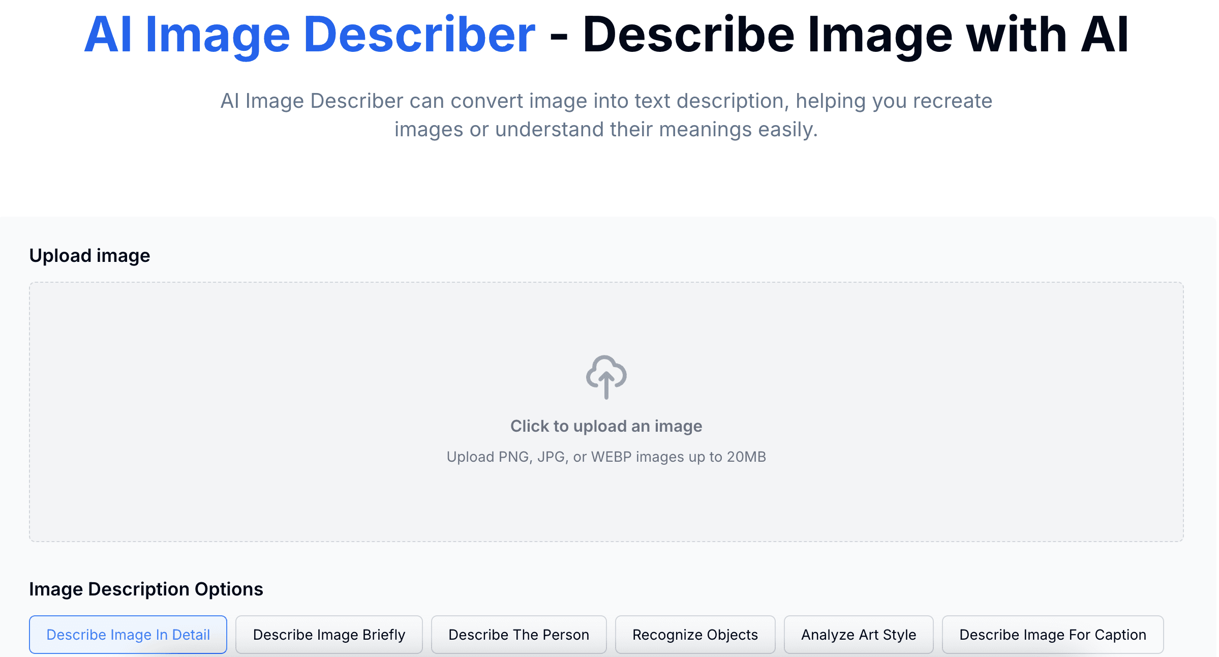 AI Image Describer screenshot 1