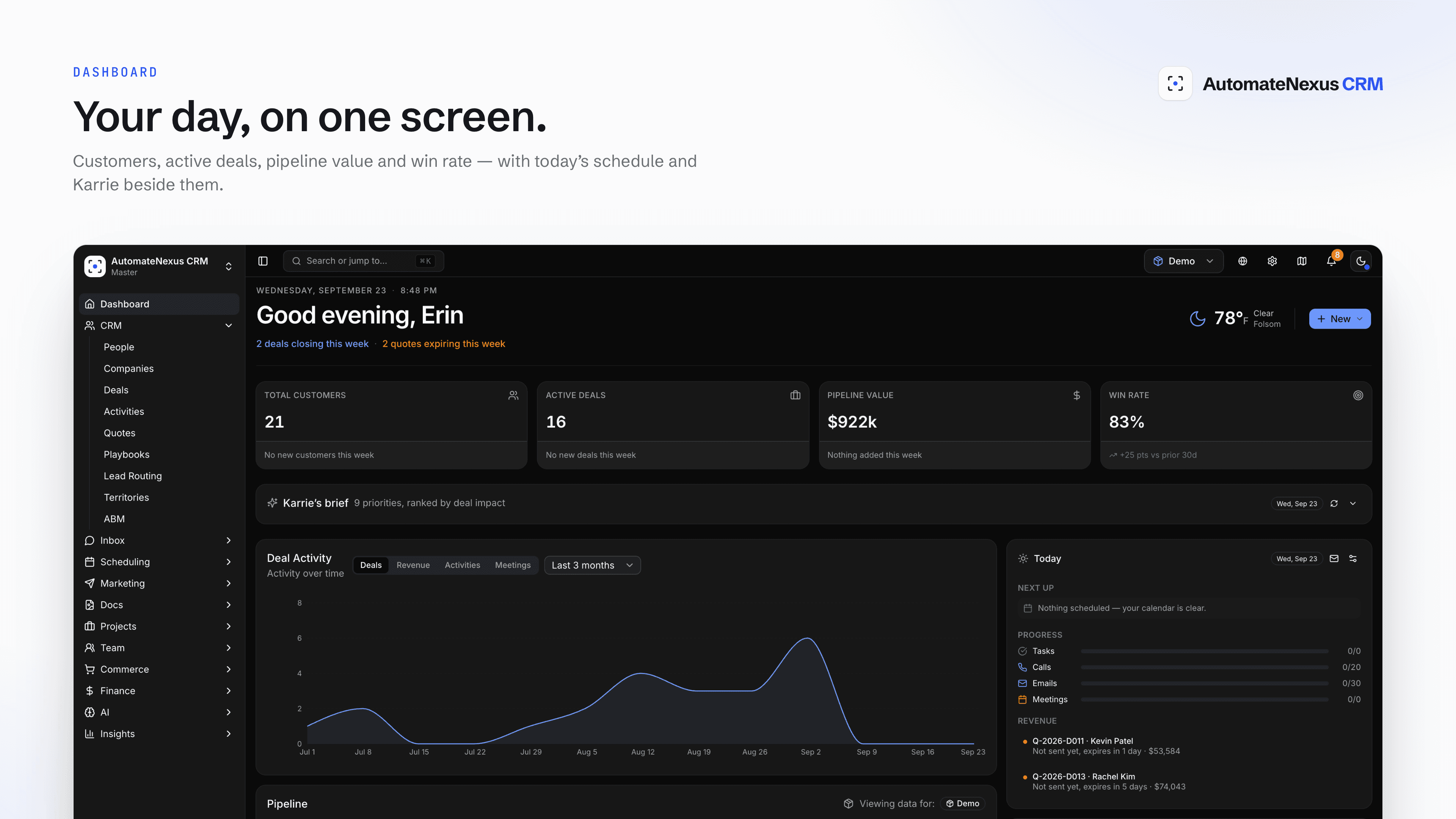 AutomateNexus CRM screenshot 1