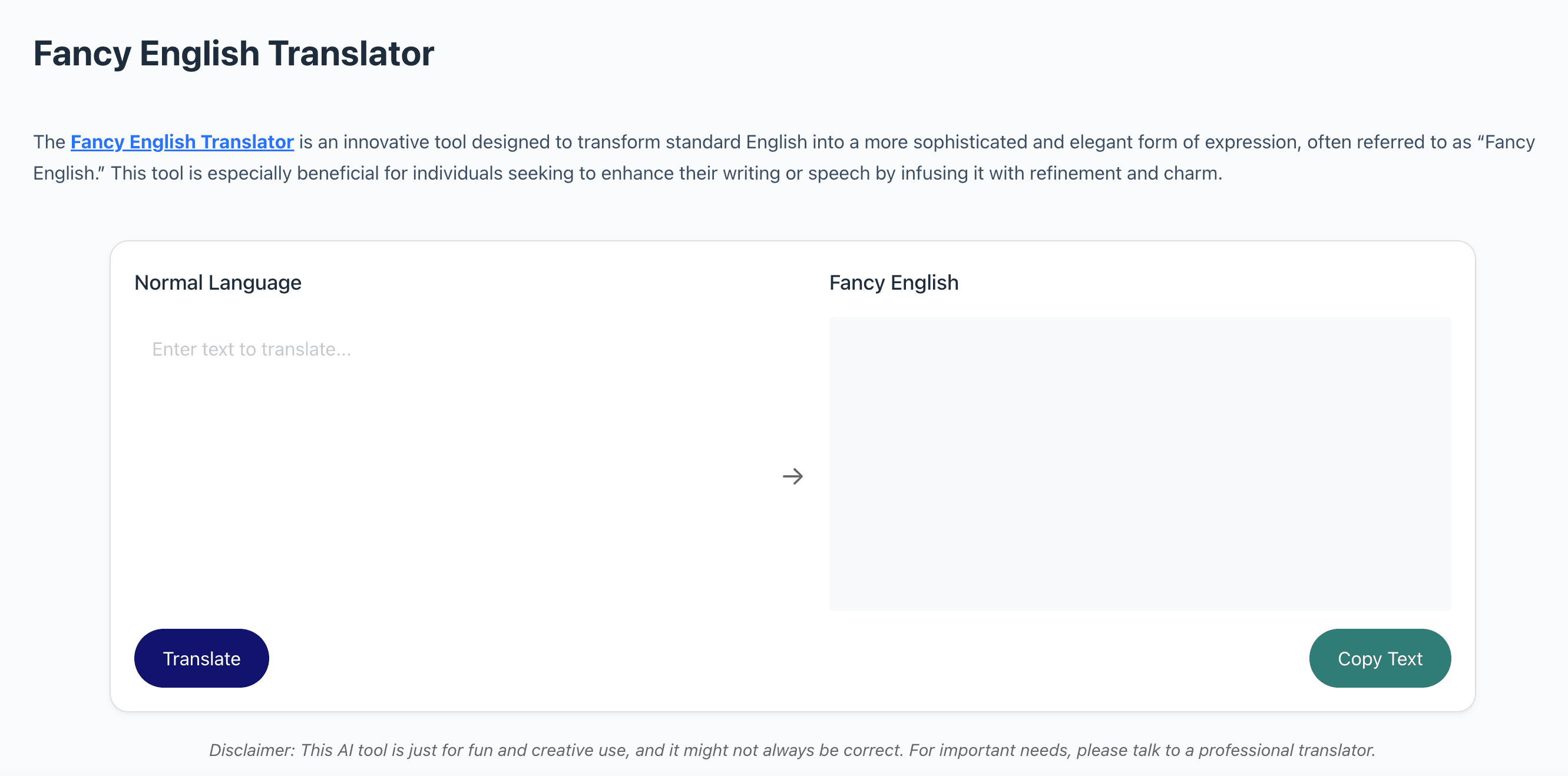 Fancy English Translator screenshot 1